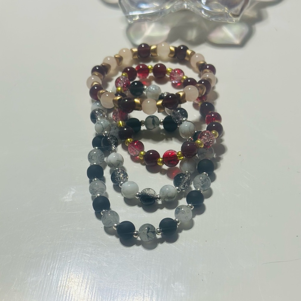 Elegant Multicolor Beaded Bracelet Set
